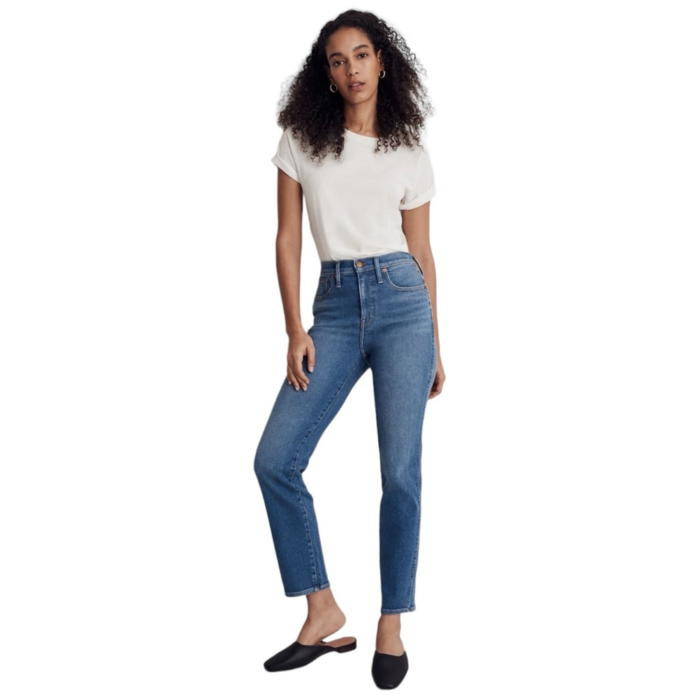 Madewell High-Rise Straight Jeans in Medium Blue